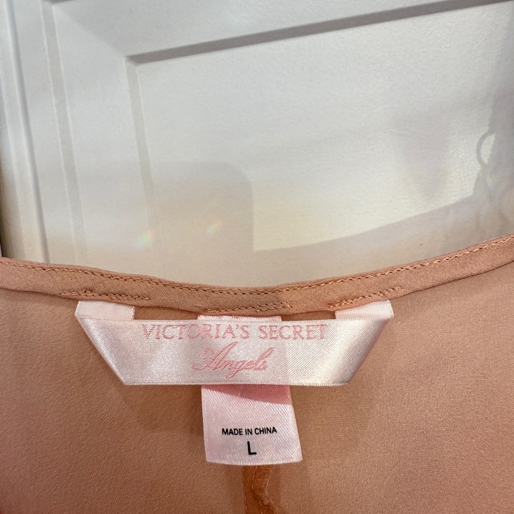 Victoria’s Secret Lace Babydoll 2000s Peach Pink Slip Large Festival - Picture 4 of 5